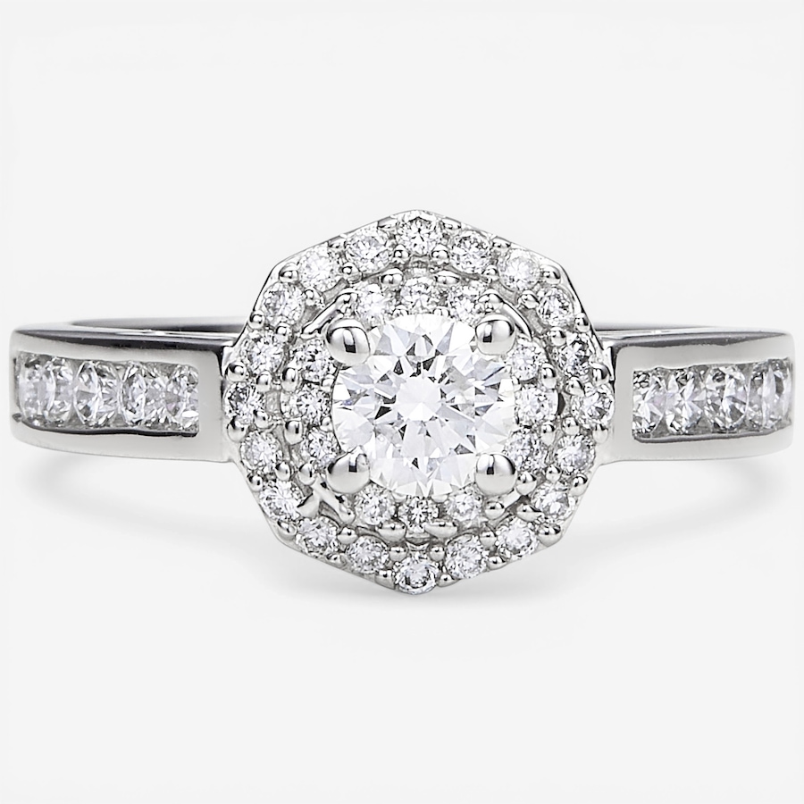 Image 116287.jpg, Product 116-287 / Price $3,299.33,  19K White Gold 0.79ctw Diamond Halo Ring from The Vault on TSC.ca's Jewellery department