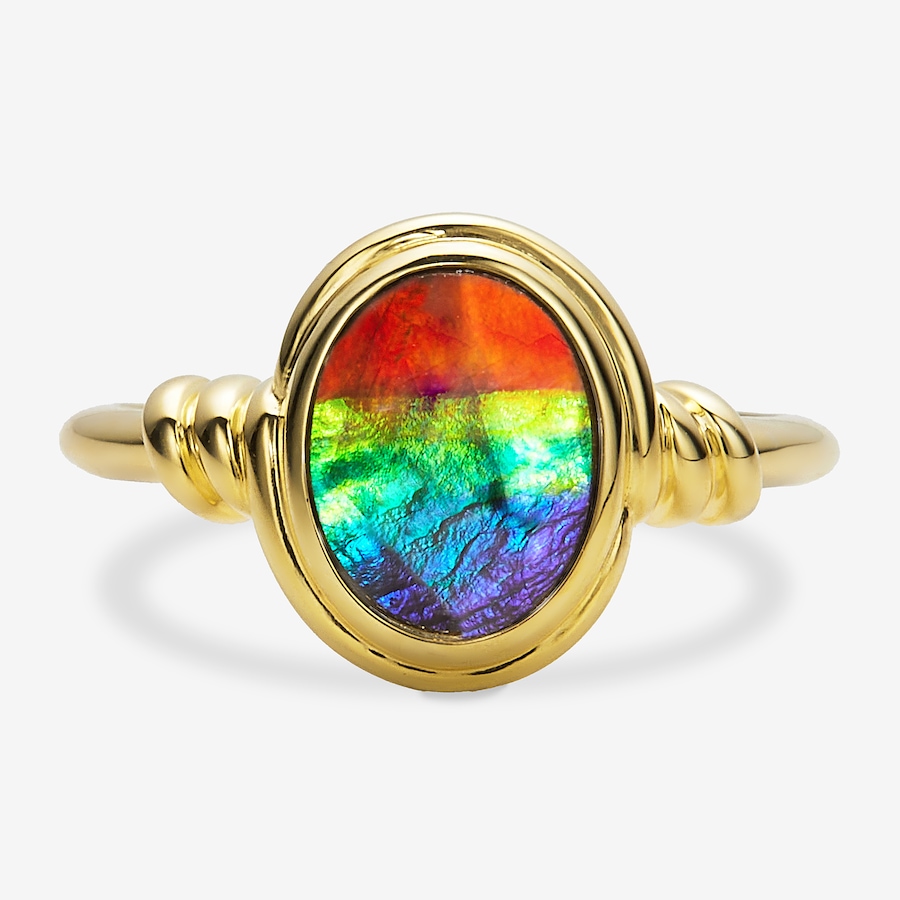 Image 116289_OVLGP.jpg, Product 116-289 / Price $299.99, Canadian Ammolite Gems Sterling Silver Shaped Ammolite Statement Ring from Canadian Ammolite Gems on TSC.ca's Jewellery department