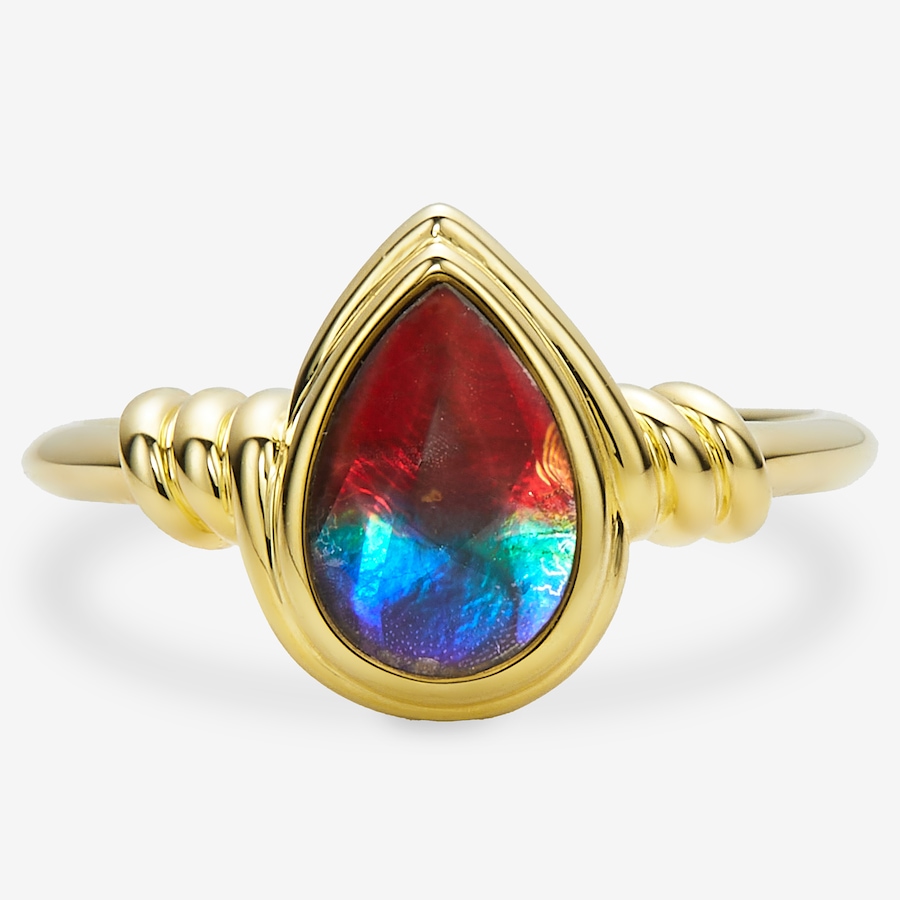 Image 116289_YGTD.jpg, Product 116-289 / Price $299.99, Canadian Ammolite Gems Sterling Silver Shaped Ammolite Statement Ring from Canadian Ammolite Gems on TSC.ca's Jewellery department