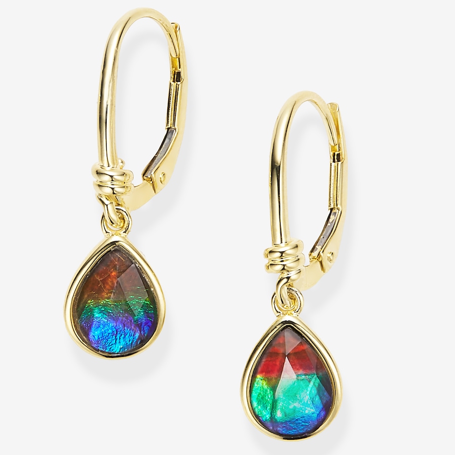 Image 116291_YGTD.jpg, Product 116-291 / Price $419.99, Canadian Ammolite Gems Sterling Silver Shaped Ammolite Leverback Dangle Earrings from Canadian Ammolite Gems on TSC.ca's Jewellery department