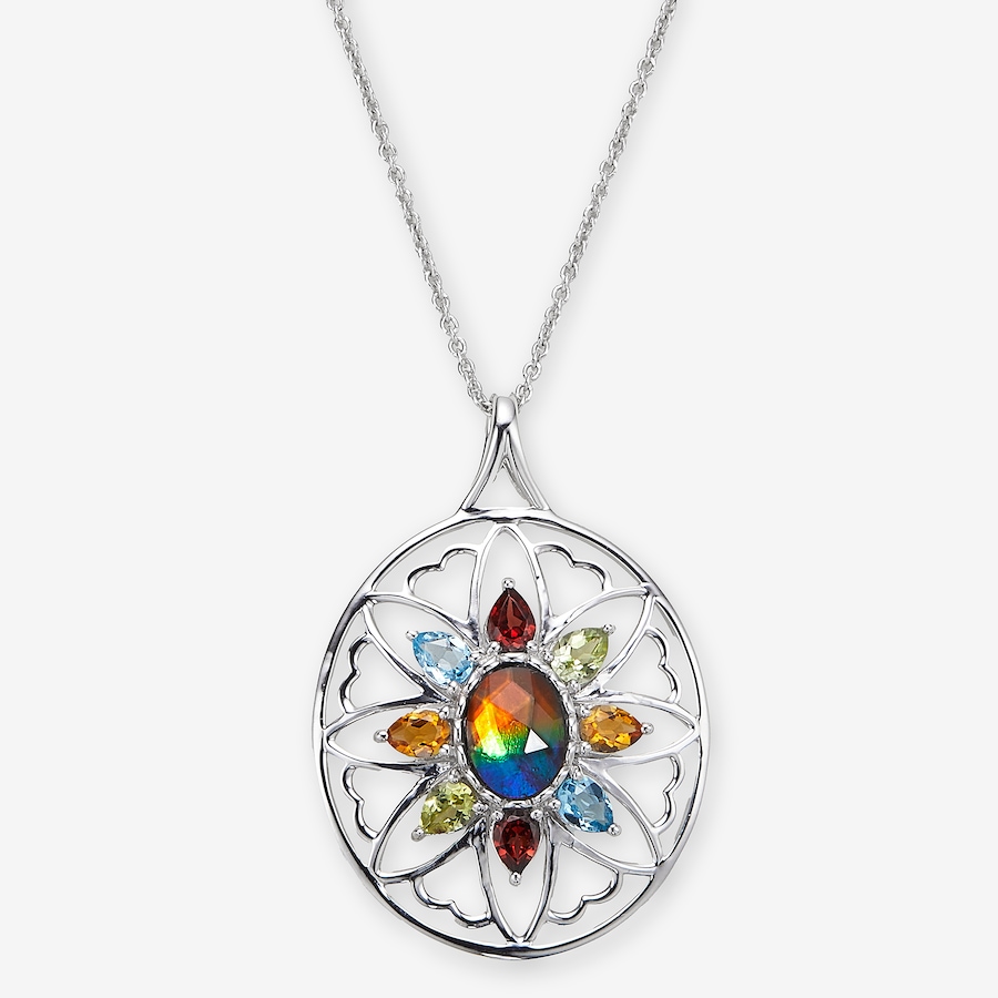 Image 116302_RHOP.jpg, Product 116-302 / Price $599.99, Canadian Ammolite Gems Sterling Silver Ammolite & Multi Gemstone Statement from Canadian Ammolite Gems on TSC.ca's Jewellery department