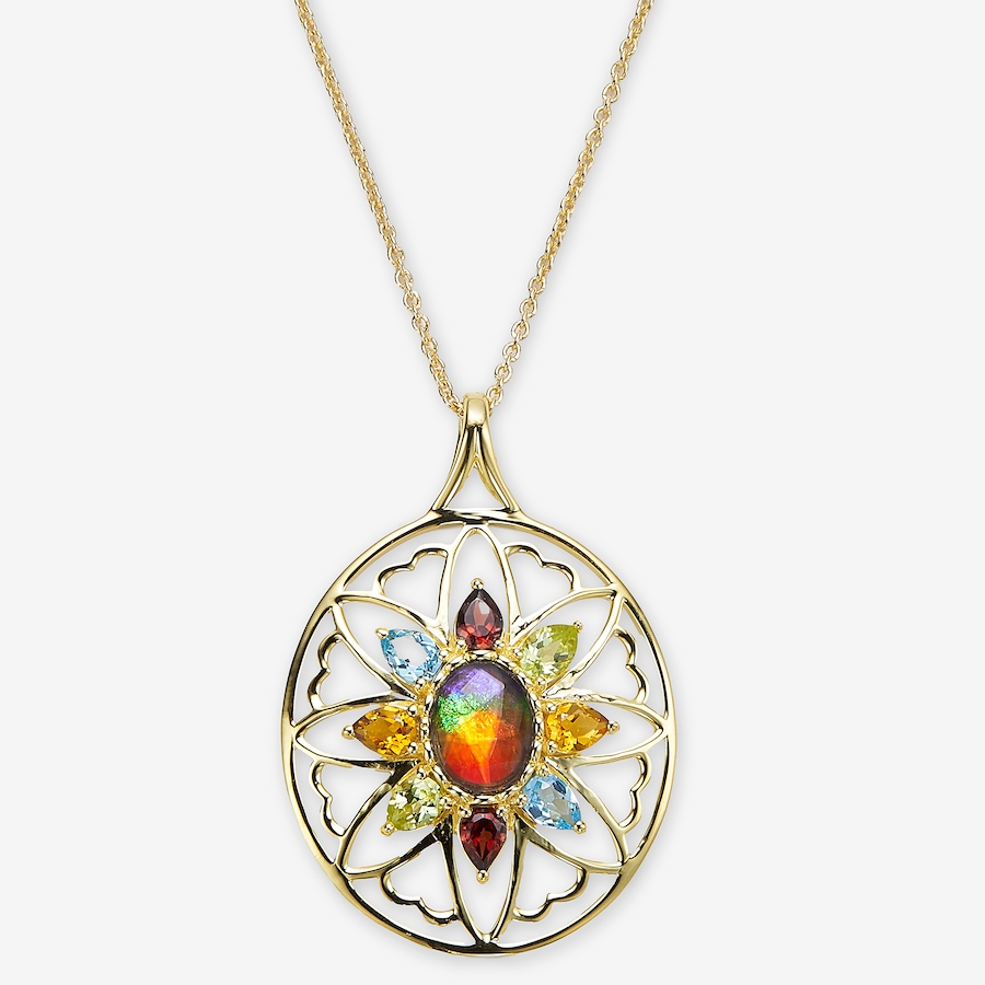 Image 116302_YGP.jpg, Product 116-302 / Price $599.99, Canadian Ammolite Gems Sterling Silver Ammolite & Multi Gemstone Statement from Canadian Ammolite Gems on TSC.ca's Jewellery department
