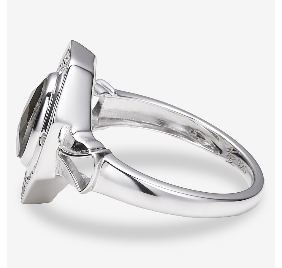 Image 116304_ALTMORE1.jpg, Product 116-304 / Price $499.99, Canadian Ammolite Gems Sterling Silver Oval Ammolite Ring With White Topaz from Canadian Ammolite Gems on TSC.ca's Jewellery department