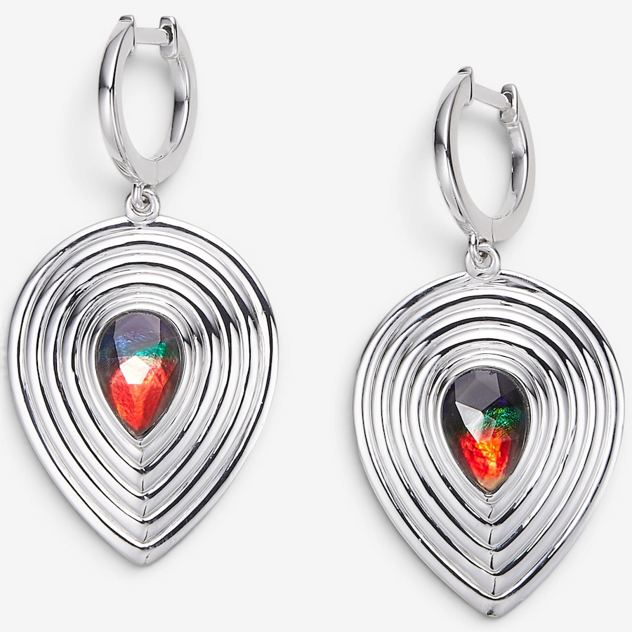 Image 116306_RHOP.jpg, Product 116-306 / Price $649.99, Canadian Ammolite Gems Sterling Silver Ammolite Stepped Earrings from Canadian Ammolite Gems on TSC.ca's Jewellery department