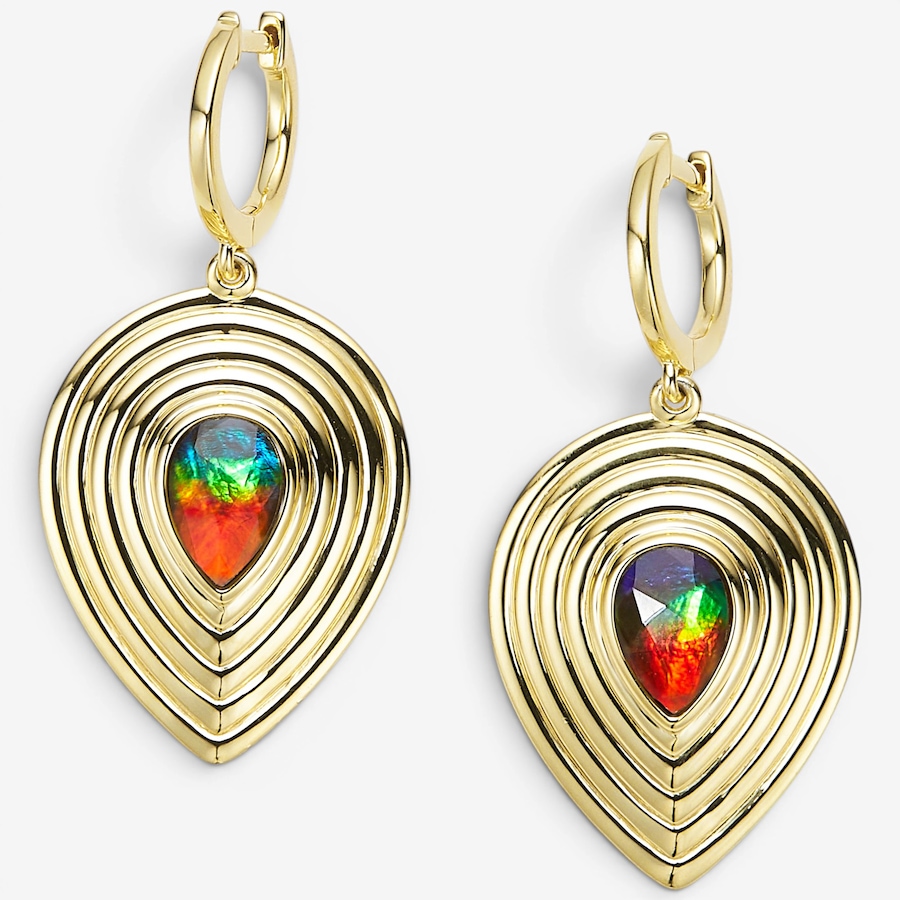Image 116306_YGP.jpg, Product 116-306 / Price $649.99, Canadian Ammolite Gems Sterling Silver Ammolite Stepped Earrings from Canadian Ammolite Gems on TSC.ca's Jewellery department