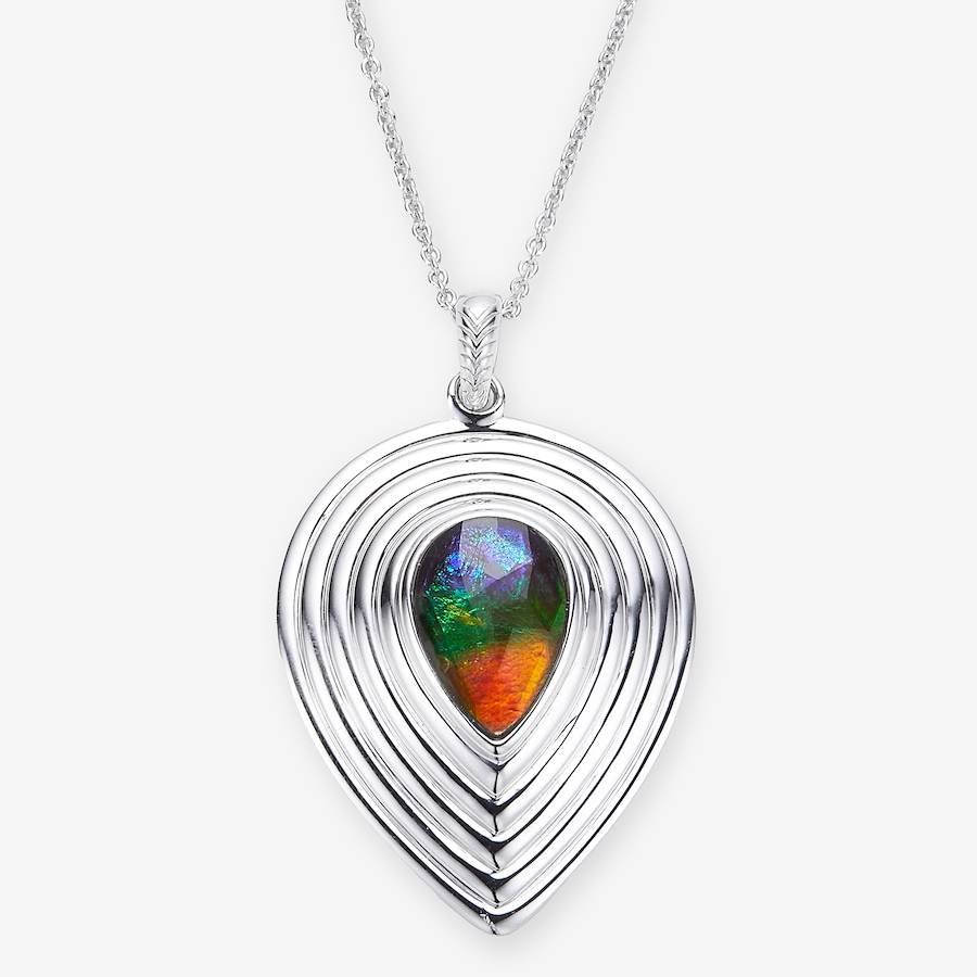 Image 116307_RHOP.jpg, Product 116-307 / Price $699.99, Canadian Ammolite Gems Sterling Silver Ammolite Stepped Pendant With Chain from Canadian Ammolite Gems on TSC.ca's Jewellery department