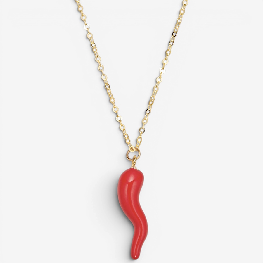 Image 116435.jpg, Product 116-435 / Price $699.99, Stefano Oro 14K Yellow Gold Red Italian Horn Necklace from Stefano Oro on TSC.ca's Jewellery department