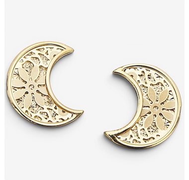 Stefano Oro 14K Yellow Gold Moon Ricami Earrings