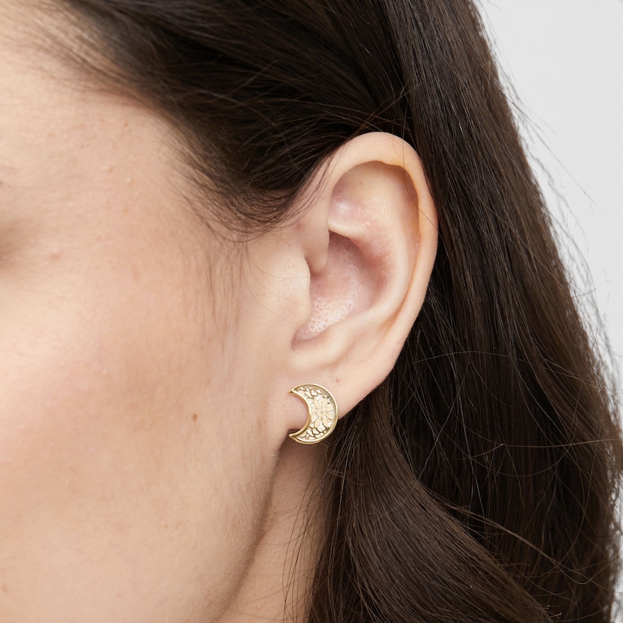 Image 116443_ALTMORE1.jpg, Product 116-443 / Price $349.99, Stefano Oro 14K Yellow Gold Moon Ricami Earrings from Stefano Oro on TSC.ca's Jewellery department