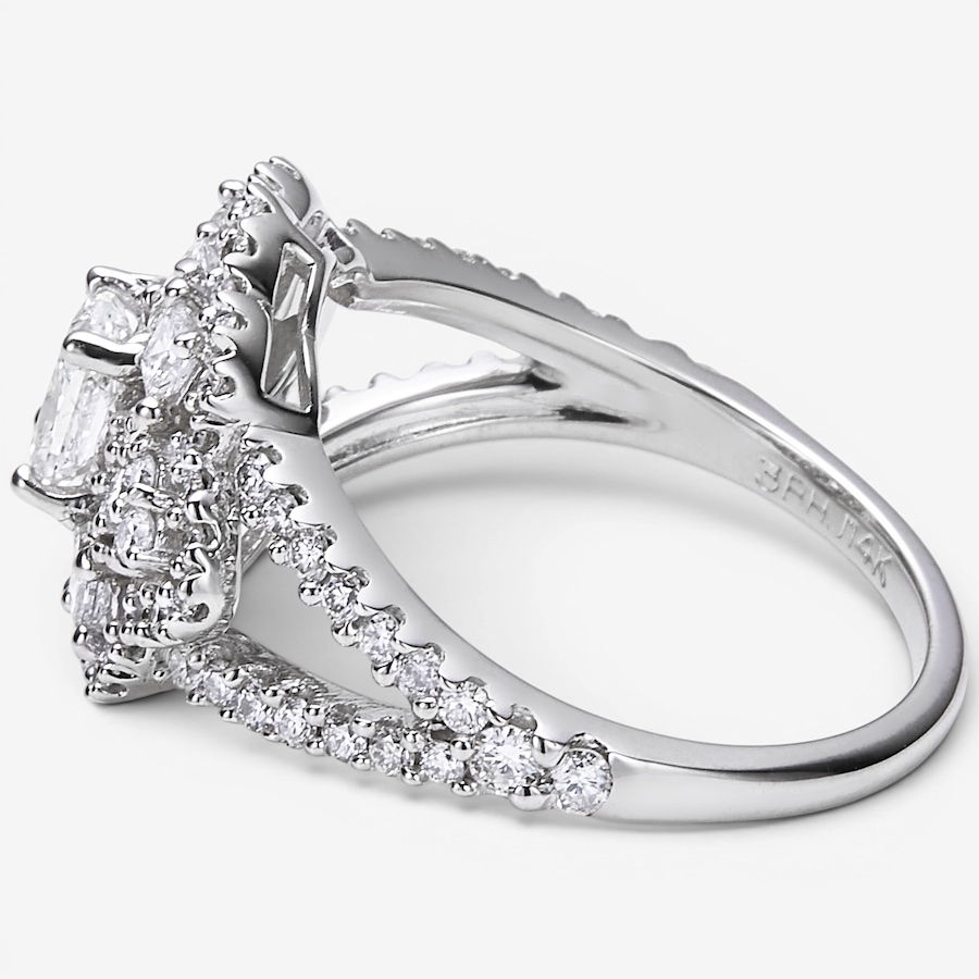 Image 116448_ALTMORE1.jpg, Product 116-448 / Price $3,299.33, 14K White Gold Radiant Center Cluster Diamond Ring from The Vault on TSC.ca's Jewellery department