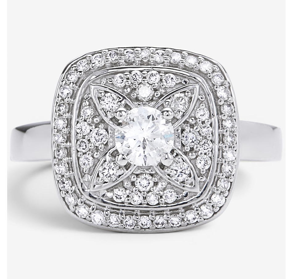 Image 116449.jpg, Product 116-449 / Price $2,599.99, 14K White Gold Cushion Shape Halo Diamond Ring from The Vault on TSC.ca's Jewellery department