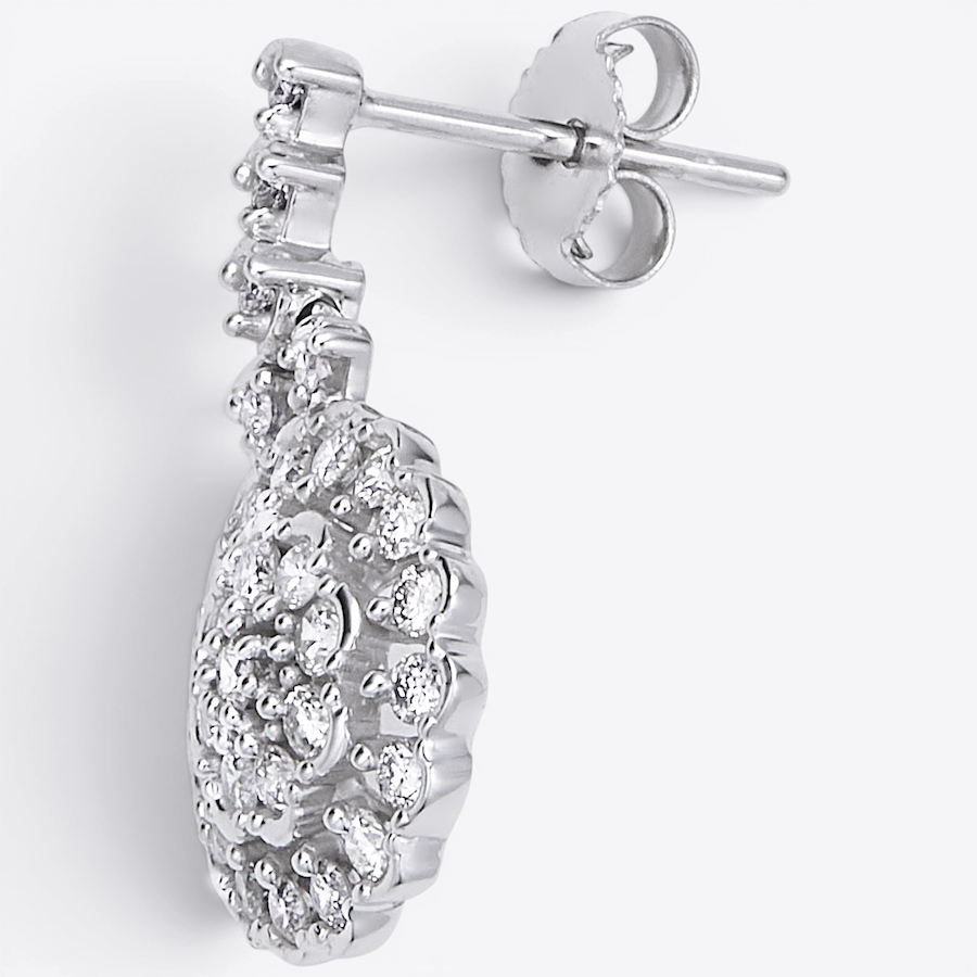 Image 116452_ALTMORE1.jpg, Product 116-452 / Price $1,799.99, 14K White Gold Diamond Cluster Drop Earrings from The Vault on TSC.ca's Jewellery department