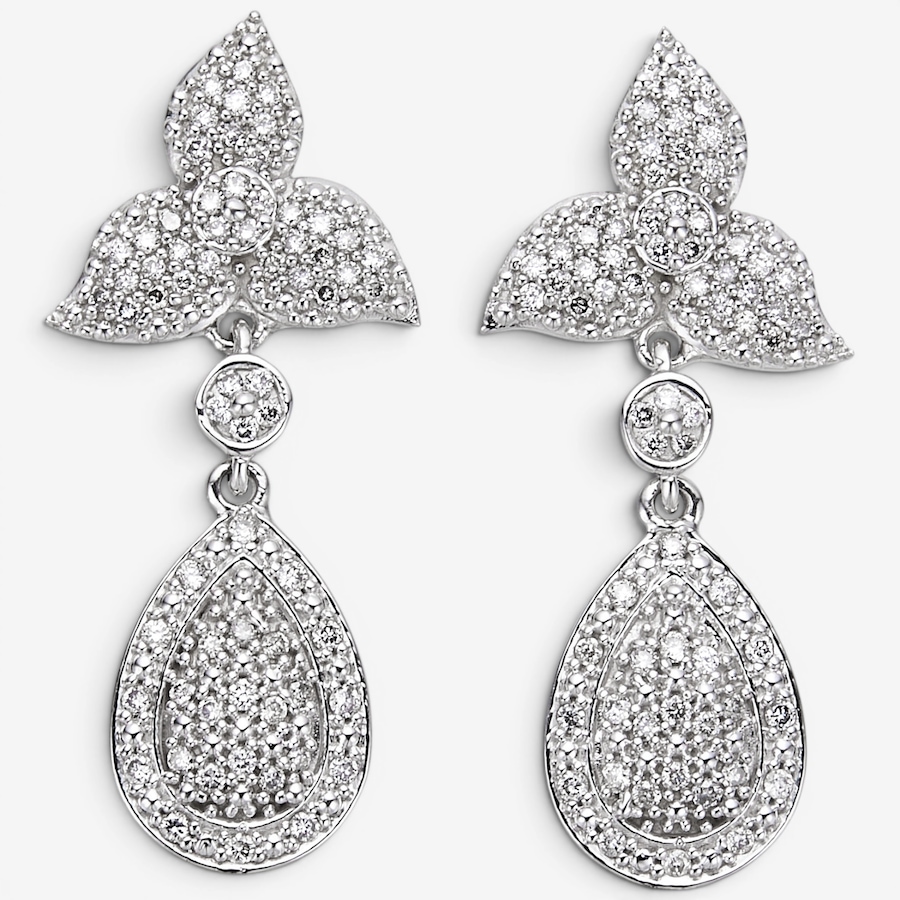 Image 116454.jpg, Product 116-454 / Price $1,599.33, 14K White Gold Diamond Pear Shape Drop Earrings from The Vault on TSC.ca's Jewellery department