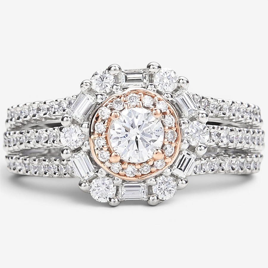 Image 116456.jpg, Product 116-456 / Price $5,499.99, 14K Two Tone Gold Multi Shape Diamond Halo Ring from The Vault on TSC.ca's Jewellery department
