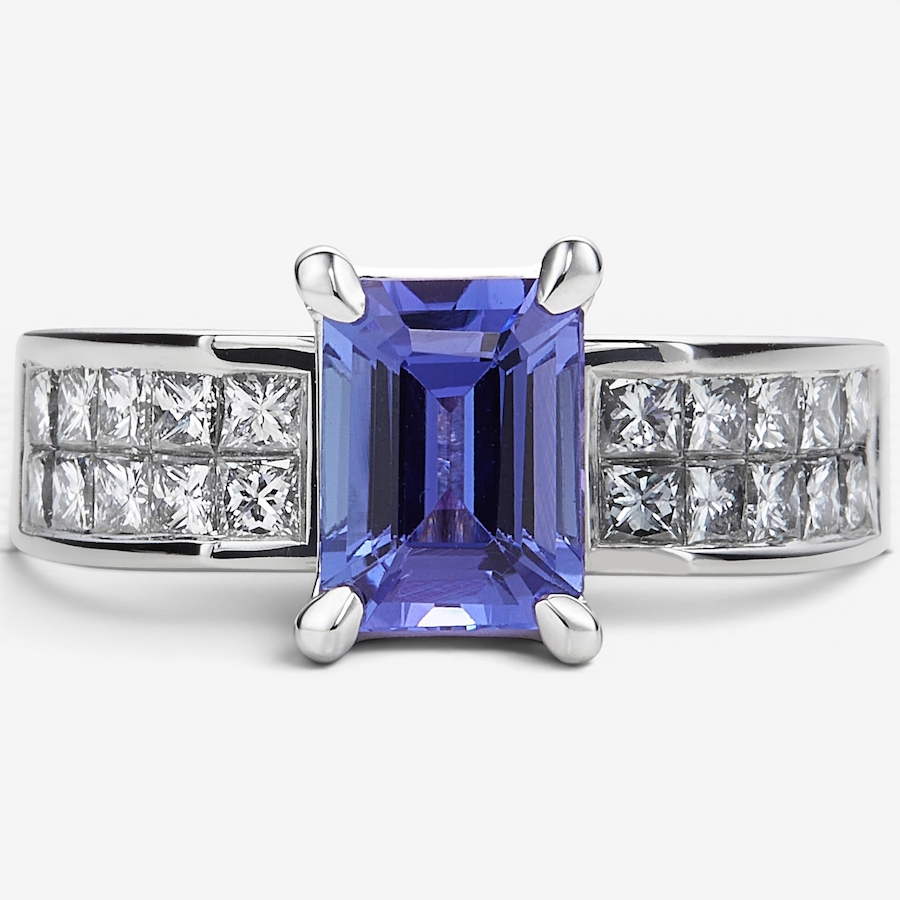 Image 116459.jpg, Product 116-459 / Price $8,499.99, 19K White Gold Tanzanite Solitaire & Diamond Ring from The Vault on TSC.ca's Jewellery department