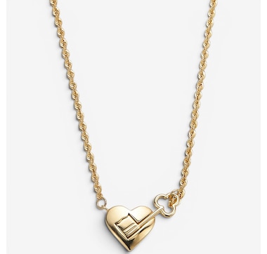  Trugold 10K Yellow Gold "Key To My Heart" Heart Magnetic Necklace