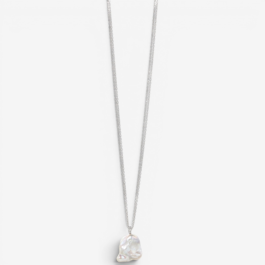 Image 116479.jpg, Product 116-479 / Price $319.99, Roz Kwan Sterling Silver White Baroq Freshwater Pearl And White Topaz Double chain Necklace from Roz Kwan Jewellery Collection on TSC.ca's Jewellery department