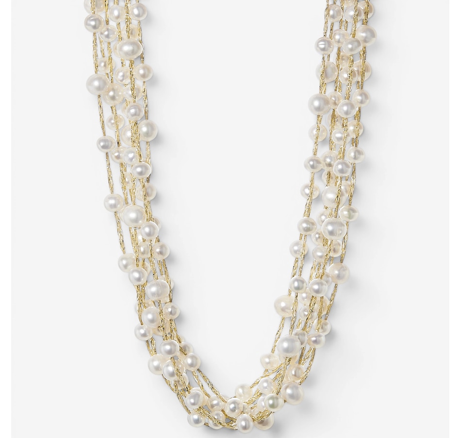 Image 116480.jpg, Product 116-480 / Price $149.99, Roz Kwan Sterling Silver Yellow Gold Plate 8 Row Potato Freshwater Pearl Necklace from Roz Kwan Jewellery Collection on TSC.ca's Jewellery department