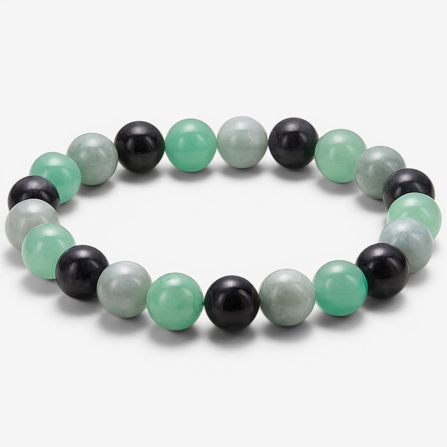 Image 116488.jpg, Product 116-488 / Price $139.99, Roz Kwan Sterling Silver Green And Charcoal Jade Stretch Bracelet from Roz Kwan Jewellery Collection on TSC.ca's Jewellery department