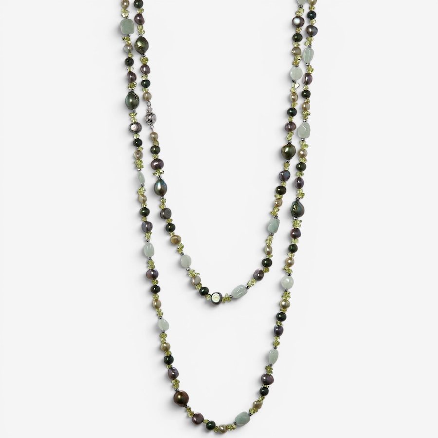 Image 116501.jpg, Product 116-501 / Price $499.99, Roz Kwan Sterling Silver Multi Strand Green Gems Necklace from Roz Kwan Jewellery Collection on TSC.ca's Jewellery department