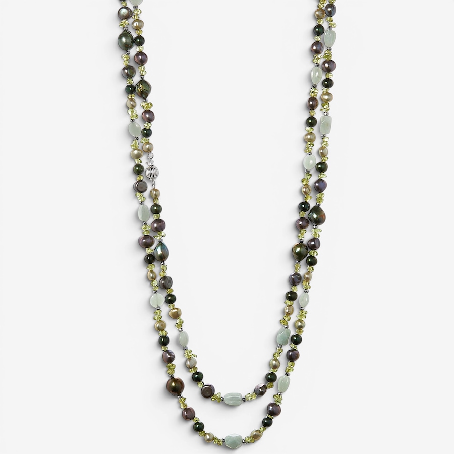 Image 116501_ALTMORE1.jpg, Product 116-501 / Price $499.99, Roz Kwan Sterling Silver Multi Strand Green Gems Necklace from Roz Kwan Jewellery Collection on TSC.ca's Jewellery department