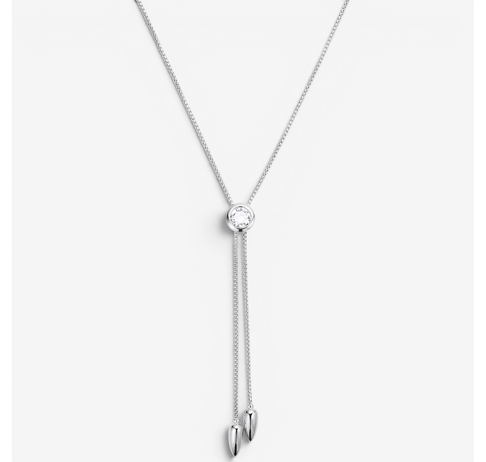 Image 116525_RHOP.jpg, Product 116-525 / Price $249.99, Diamonelle Sterling Silver Bezel Set Diamonelle "Y" Adjustable Necklace from Diamonelle on TSC.ca's Jewellery department
