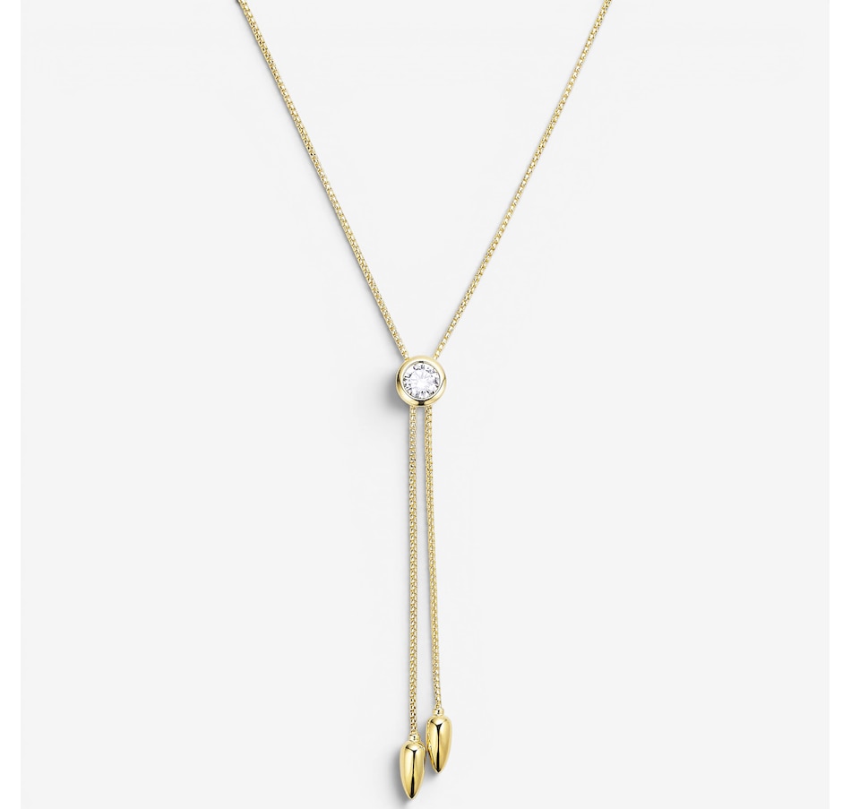 Image 116525_YGP.jpg, Product 116-525 / Price $249.99, Diamonelle Sterling Silver Bezel Set Diamonelle "Y" Adjustable Necklace from Diamonelle on TSC.ca's Jewellery department