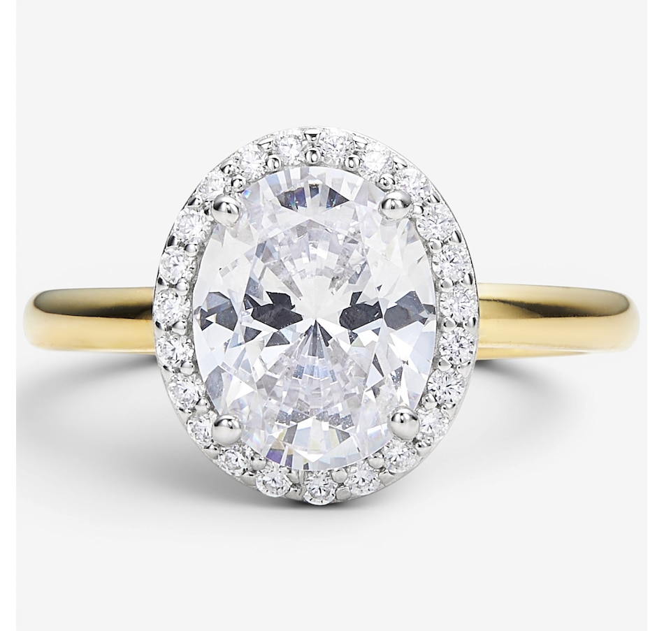 Image 116533.jpg, Product 116-533 / Price $119.99, Diamonelle Sterling Silver Two Tone Oval Halo Ring from Diamonelle on TSC.ca's Jewellery department