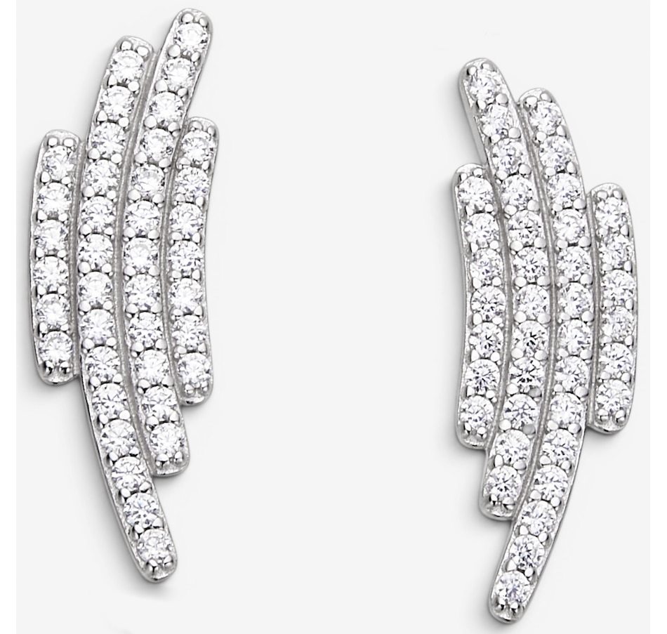 Image 116536.jpg, Product 116-536 / Price $89.99, Diamonelle Sterling Silver Rhodium Plate 4 Row Stud Diamonelle Earrings from Diamonelle on TSC.ca's Jewellery department