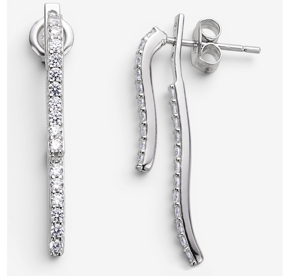 Image 116537.jpg, Product 116-537 / Price $89.99, Diamonelle Sterling Silver Rhodium Plate 2 in 1 Front Back Earrings from Diamonelle on TSC.ca's Jewellery department