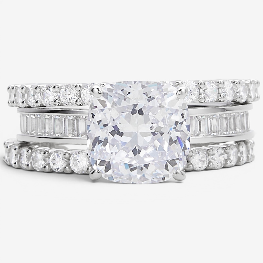 Image 116547.jpg, Product 116-547 / Price $219.99, Diamonelle Sterling Silver Rhodium Plate Multi Shape Diamonelle Set of 3 Rings from Diamonelle on TSC.ca's Jewellery department