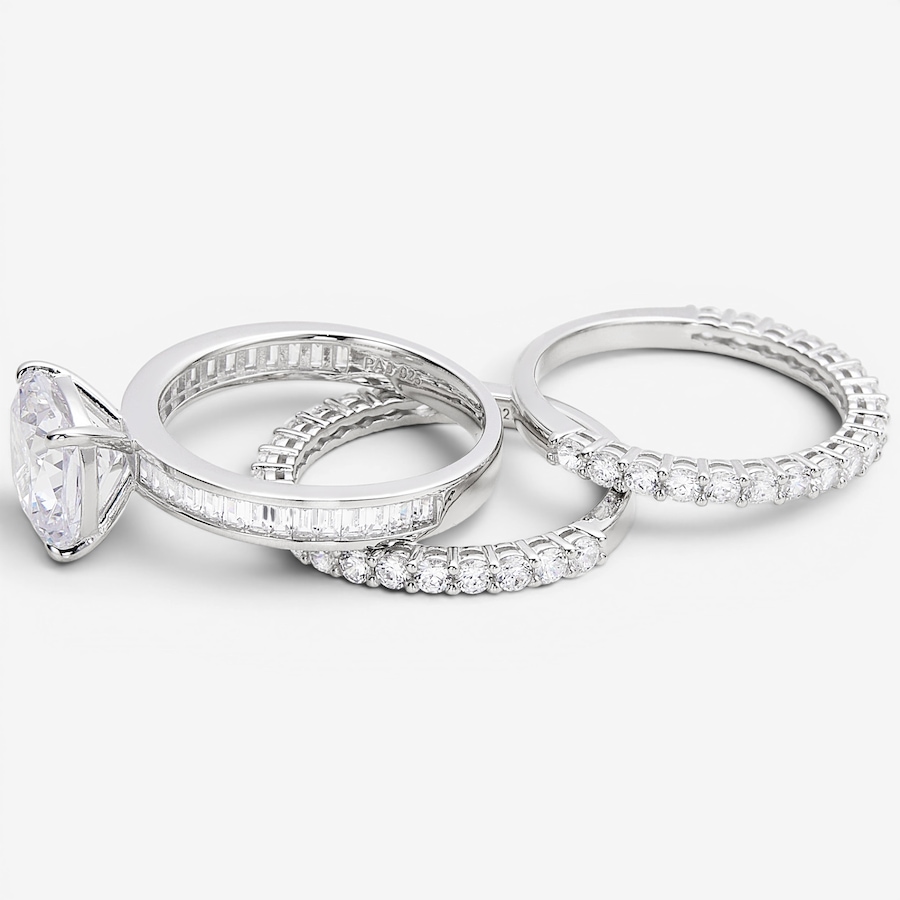 Image 116547_ALTMORE1.jpg, Product 116-547 / Price $219.99, Diamonelle Sterling Silver Rhodium Plate Multi Shape Diamonelle Set of 3 Rings from Diamonelle on TSC.ca's Jewellery department