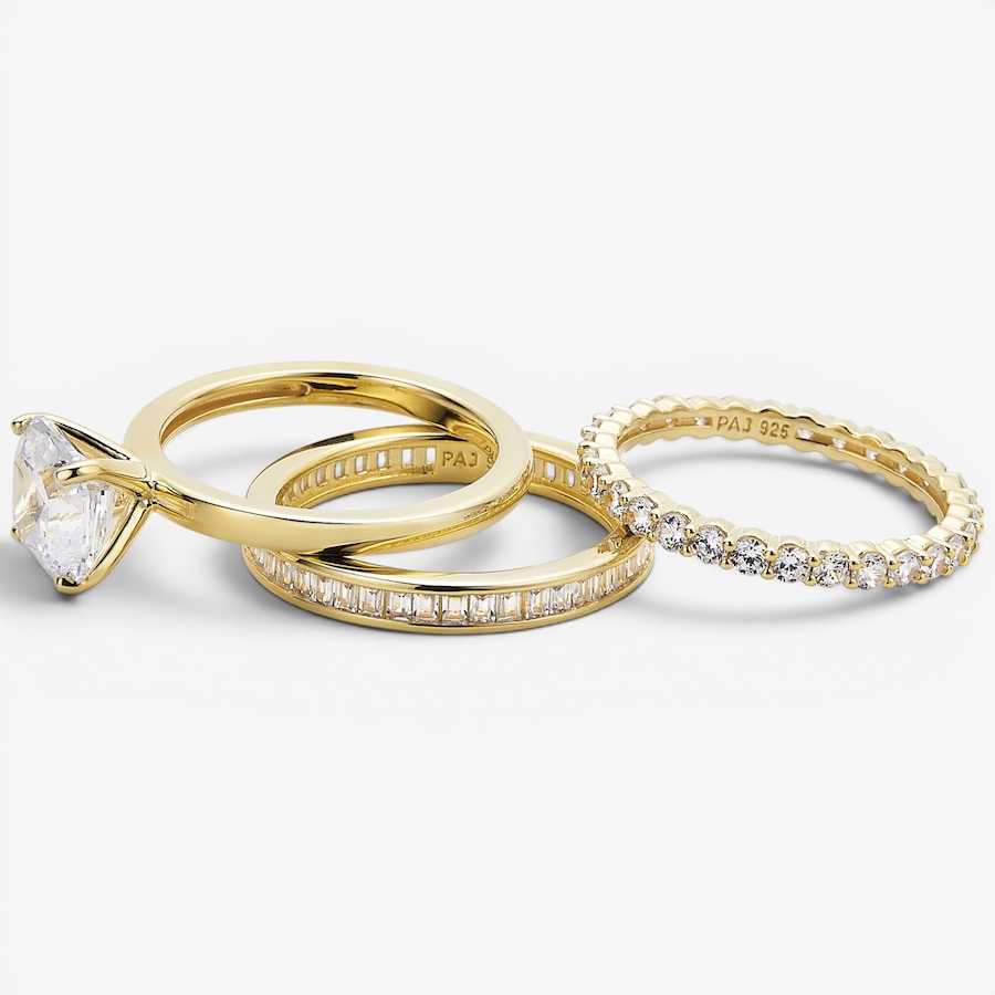 Image 116548_ALTMORE1.jpg, Product 116-548 / Price $229.99,  Diamonelle Sterling Silver Yellow Gold Plate Multi Shape Diamonelle Ring & Band Set from Diamonelle on TSC.ca's Jewellery department