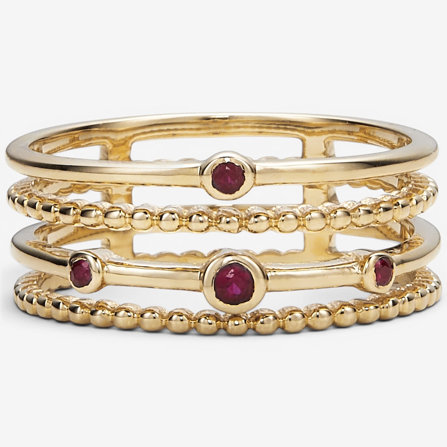 Image 116555_RBY.jpg, Product 116-555 / Price $1,499.99, 14K Yellow Gold Gemstone Multi-Row Ring from Gem Creations on TSC.ca's Jewellery department