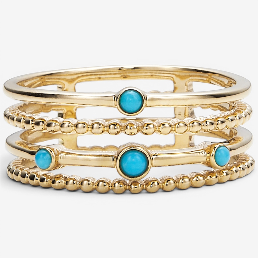 Image 116555_TRQ.jpg, Product 116-555 / Price $1,499.99, 14K Yellow Gold Gemstone Multi-Row Ring from Gem Creations on TSC.ca's Jewellery department