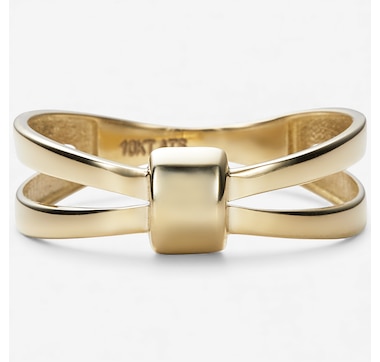 TruGold 10K Yellow Gold Crossover Ring