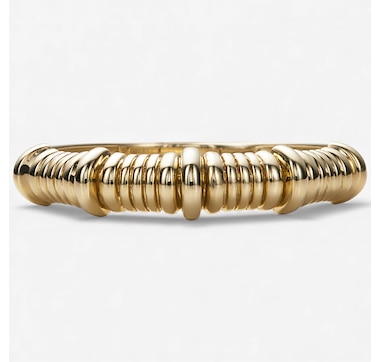 TruGold 10K Yellow Gold Ribbed Ring