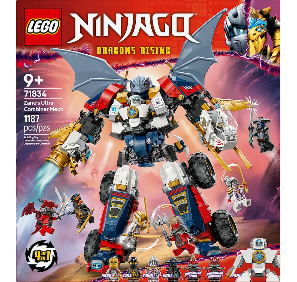 Image 117179_ALTMORE2.jpg, Product 117-179 / Price $129.99, LEGO NINJAGO Zane's Ultra Combiner Mech (71834) from Lego on TSC.ca's Toys & Hobbies department