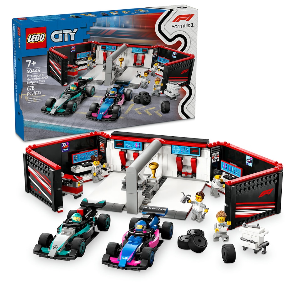 Image 117197.jpg, Product 117-197 / Price $99.99, LEGO City F1 Garage and Mercedes-AMG and Alpine Cars (60444) from Lego on TSC.ca's Toys & Hobbies department
