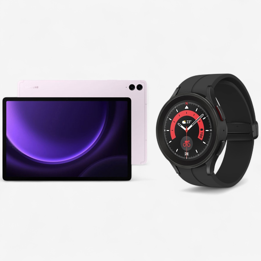 Image 117248_PNK.jpg, Product 117-248 / Price $1,519.18, Samsung Galaxy Tab S9 FE + 12.4" 128 GB Tablet with Watch 5pro 45mm Black from Samsung on TSC.ca's Electronics department