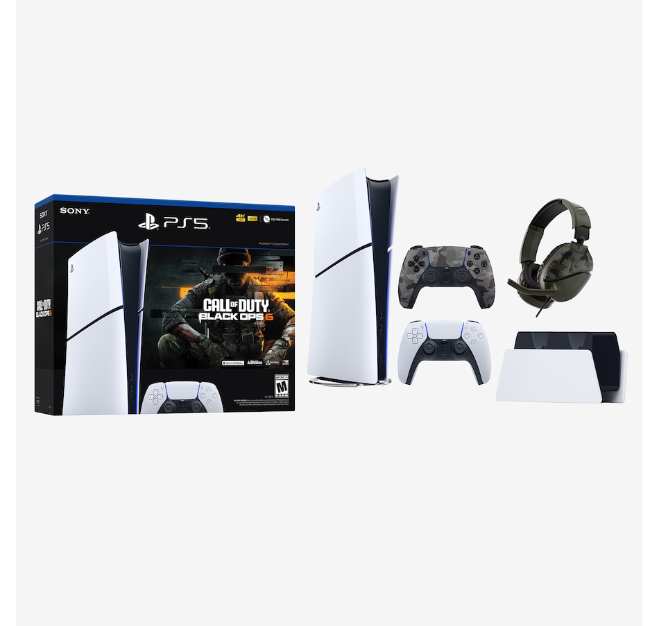 Image 117349.jpg, Product 117-349 / Price $779.96, PlayStation 5 Slim Digital Call of Duty Black Ops 6 Bundle (with Extra DualSense Controller, Turtle Beach Headset and Charging Station) from PlayStation on TSC.ca's Electronics department