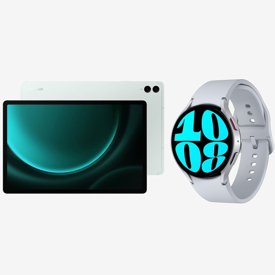 Image 117351.jpg, Product 117-351 / Price $929.99, Samsung Galaxy Tab S9 FE+ 12.4" (256 GB, light green) and Watch6 BT 44 mm (black) from Samsung on TSC.ca's Electronics department