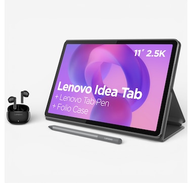 Lenovo Idea Tab Android Tablet 11" 128 GB with Folio Case and Bluetooth Earbuds
