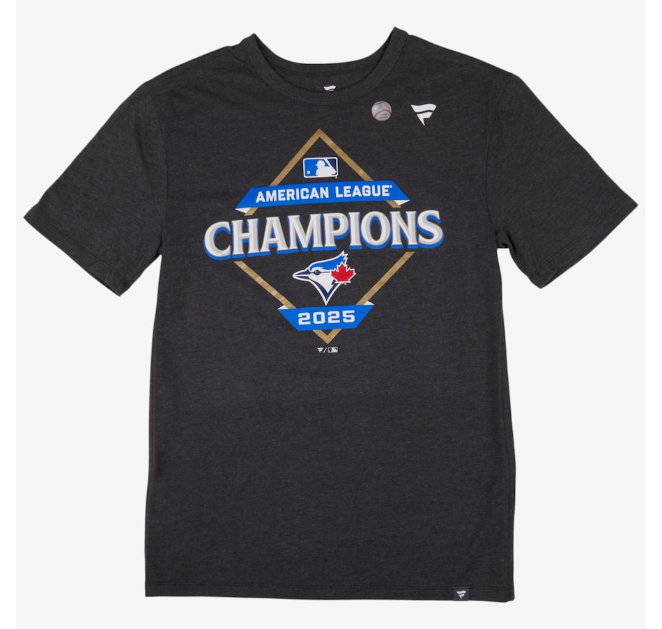 Image 117927.jpg, Product 117-927 / Price $55.00, Fanatics Toronto Blue Jays Men's Charcoal 2025 American League Champions Locker Room T-Shirt from Fanatics on TSC.ca's Sports department