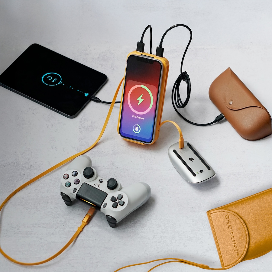 Image 118007_ALTMORE1.jpg, Product 118-007 / Price $69.99, Limitless Elite 15,000-mAh Power Bank with Wall Plug, Built-In Cables, Digital Display and Wireless Charging from Limitless on TSC.ca's Electronics department