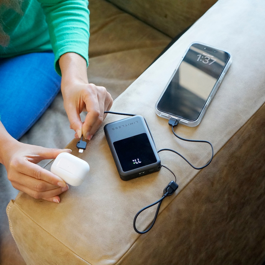 Image 118215_ALTMORE16.jpg, Product 118-215 / Price $49.99, Limitless 10,000-mAh Power Bank with Built-In Cables and 15W Magnetic Charger from Limitless on TSC.ca's Electronics department
