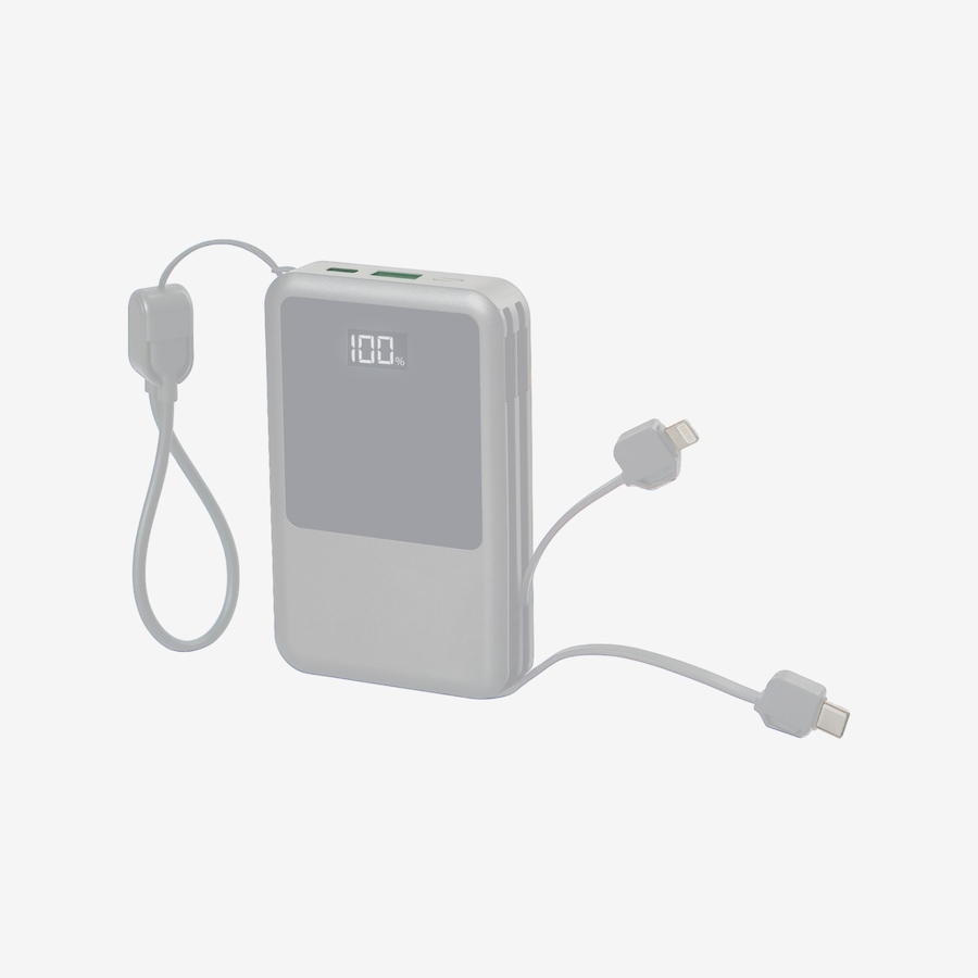 Image 118215_SIL.jpg, Product 118-215 / Price $49.99, Limitless 10,000-mAh Power Bank with Built-In Cables and 15W Magnetic Charger from Limitless on TSC.ca's Electronics department