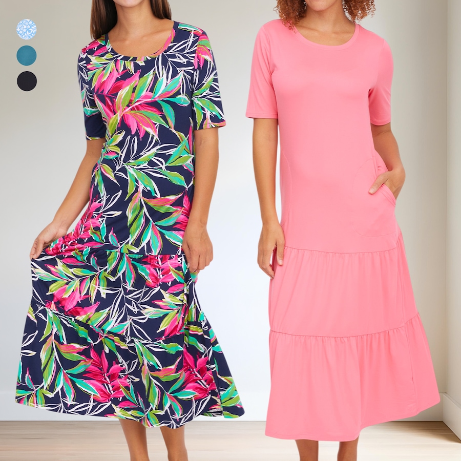 Image 118727_ALTMORE100.jpg, Product 118-727 / Price $49.88, Cuddl Duds Flexwear Solid Tiered Hem Maxi Dress from Cuddl Duds on TSC.ca's Fashion department