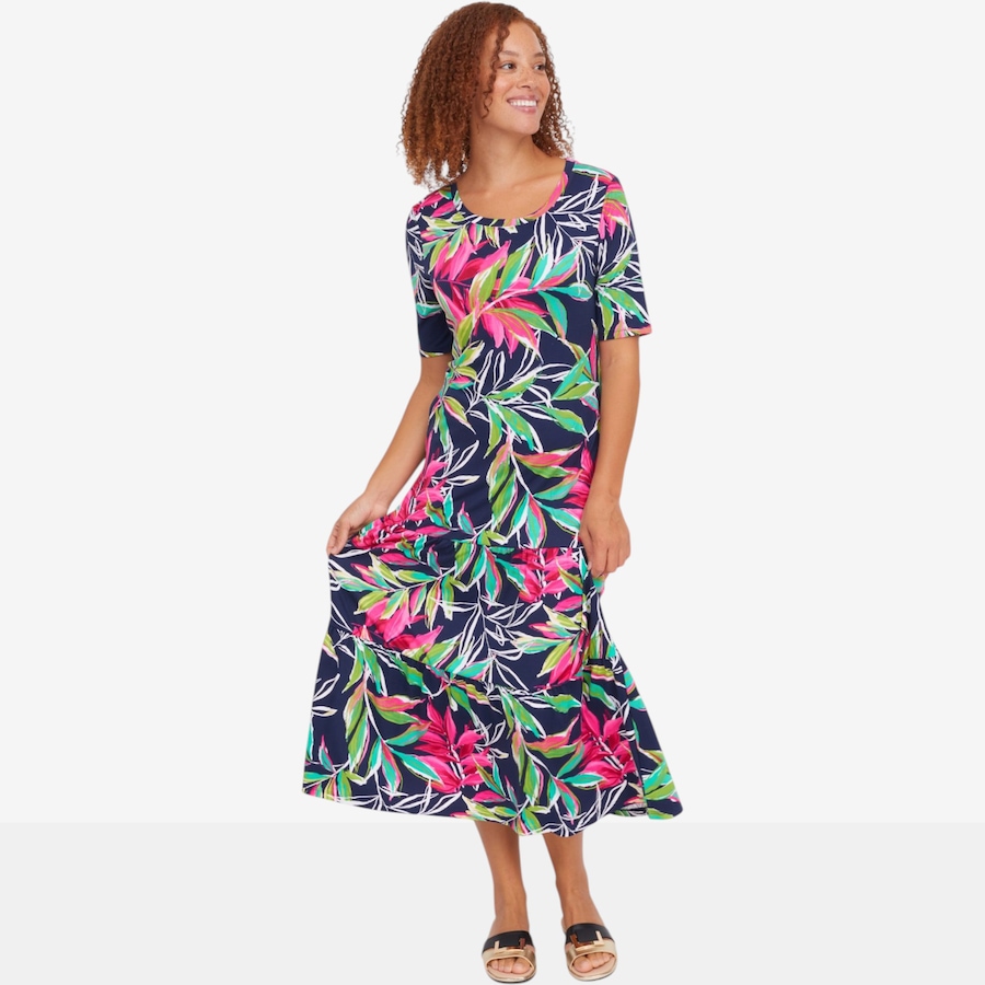 Image 118727_PKPAL.jpg, Product 118-727 / Price $49.88, Cuddl Duds Flexwear Solid Tiered Hem Maxi Dress from Cuddl Duds on TSC.ca's Fashion department
