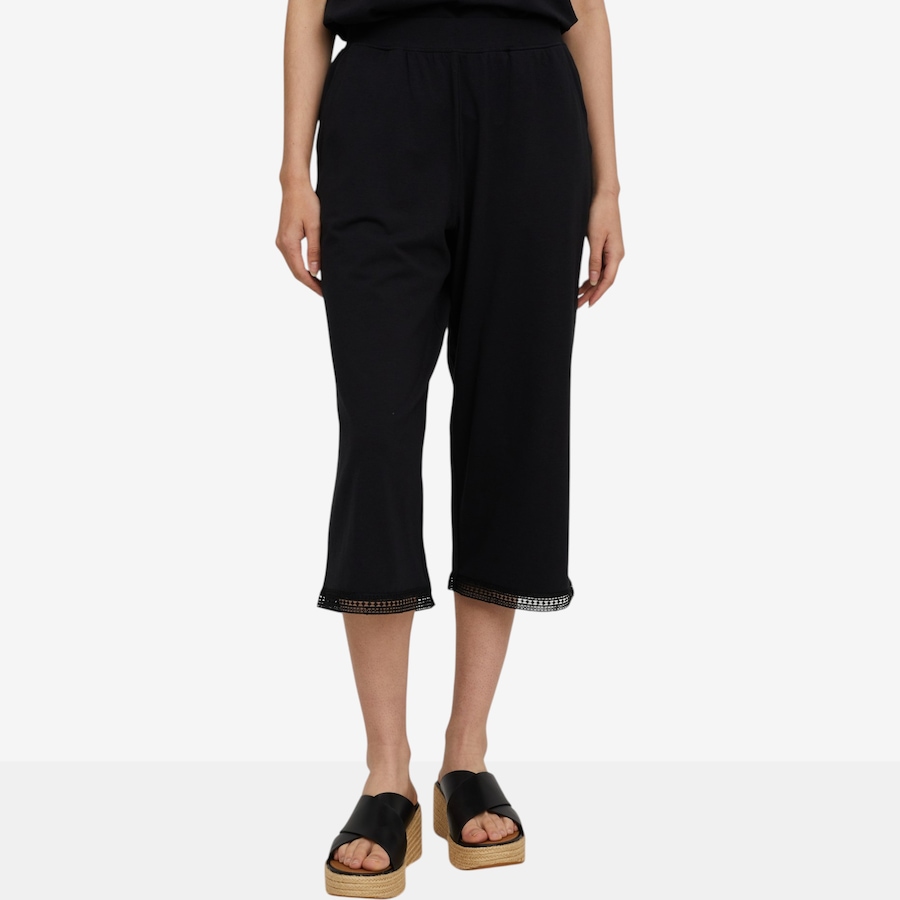 Image 118729_BLK.jpg, Product 118-729 / Price $45.00, Cuddl Duds Cottonwear+ Cropped Lounge Pant with Lace Trim from Cuddl Duds  on TSC.ca's Fashion department